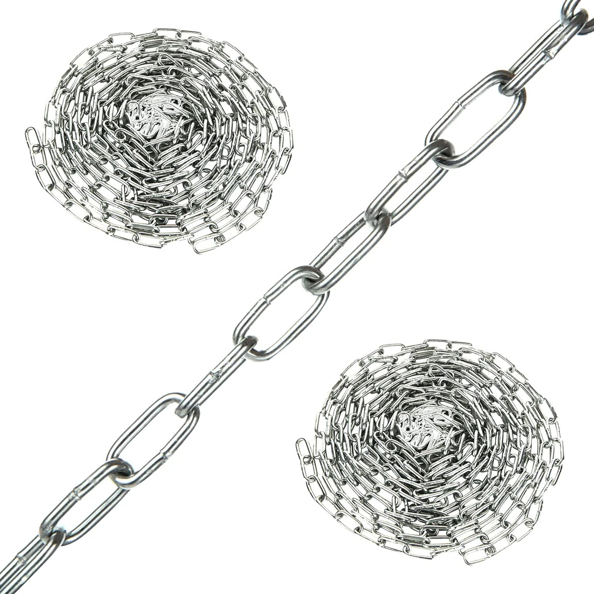 MIVIDE 2 Pièces 3 MM Chaîne en Acier Inoxydable 5 M, Chaîne Acier Inoxydable 304 Solide et Robuste pour Suspendre la Clôture, Promener le Chien, se balancer(10m)