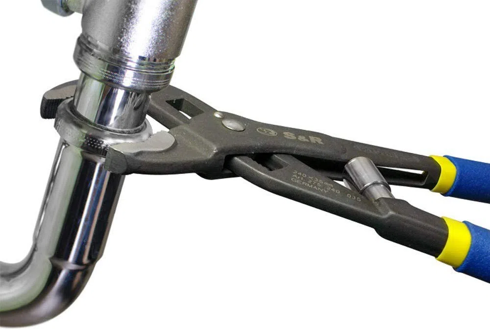 S&R Pince Multiprise Automatique Professionnelle, 300x40mm, CR-V, poignées double revêtement.