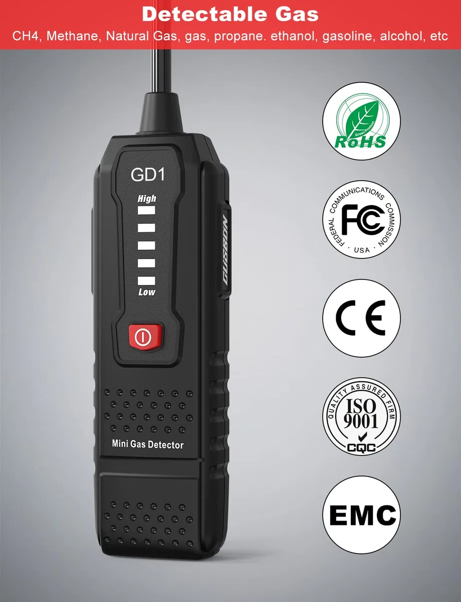 Détecteur de Gaz Naturel, Détecteur de Fuite Naturel Gas/Méthane/Propane/Butane/GPL/GNL, Portable Détecteur de Gaz mit Allarme Sonore Fur Maison, Cuisin, Camping Car