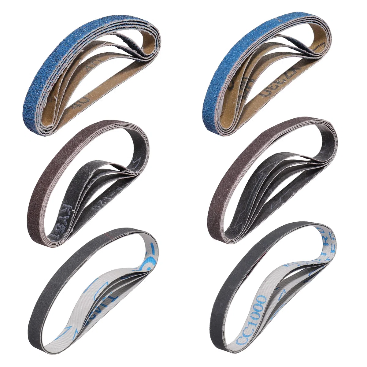 Bandes Abrasives pour Affûteur de Couteaux 12.5X 305 mm-24 Pcs Kit de Bandes de Remplacement Compatible avec Work Sharp Knife&Tool Sharpener,4X Grain80/120/240/400/800/1000 Bande de Ponceuse