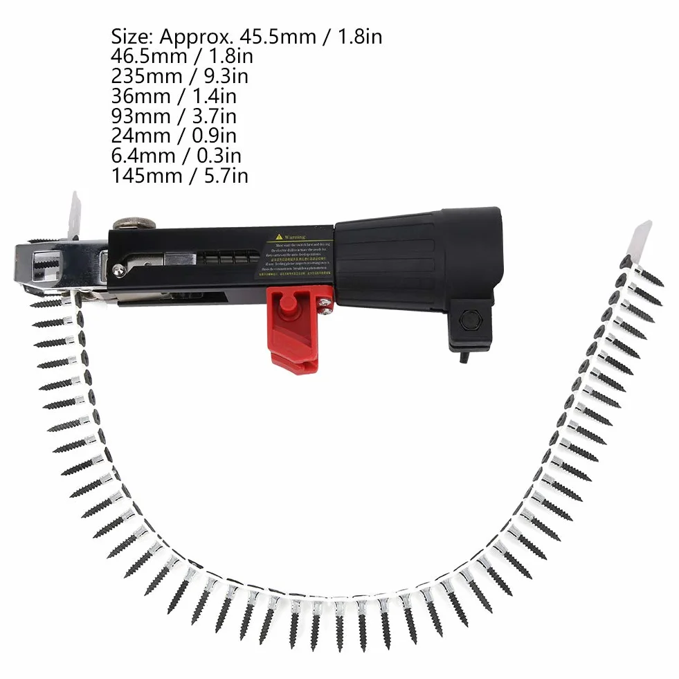 Pistolet à Clous Automatique à Chaîne, Perceuse électrique Outils de Travail du Bois Perceuse électrique Vis de Serrage de Chaîne de Fixation pour Panneau de Gypse Cloison