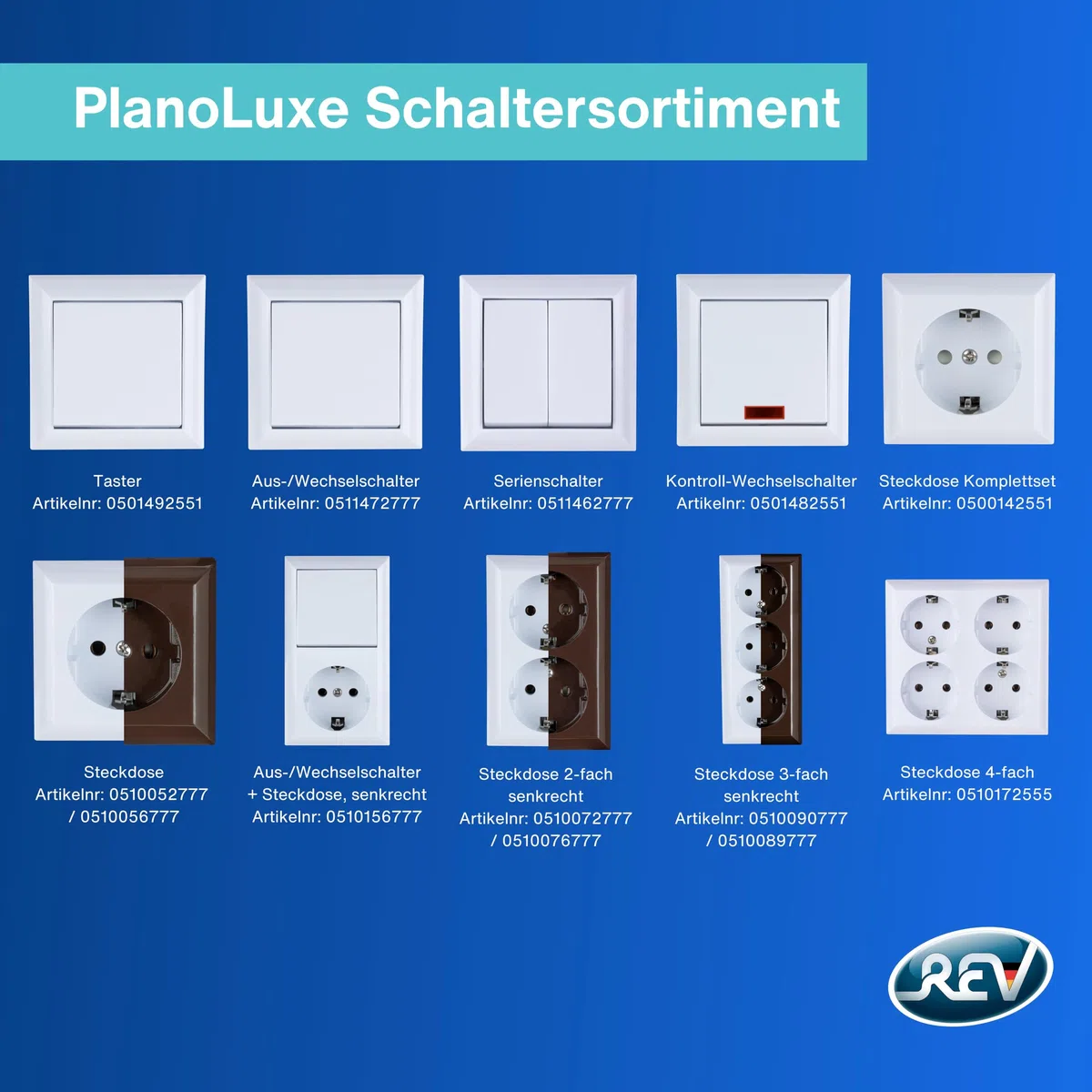 REV PlanoLuxe - Prise Schuko - Montage en saillie - 1 prise - Blanc