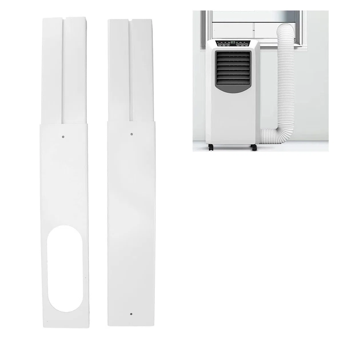 Kit d'évent de fenêtre de climatisation portable Plaque d'étanchéité de fenêtre régulable 16,9 à 55 pouces Convient à la maison et au bureau Plaque d'étanchéité de climatisation, 4 pièces