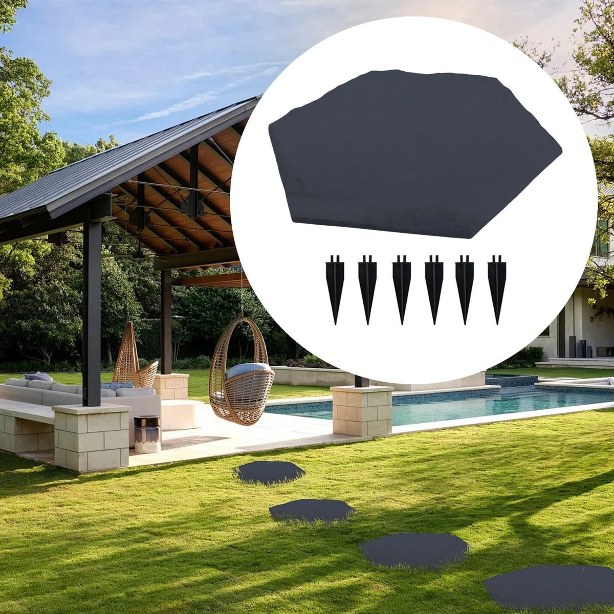 Dalles De Jardin Extérieur - Décoration De Pavé pour Allées - Dalles Décoratives avec Piquets De Sol pour Les Sentiers Les Arrière-Cours Les Piscines Les Patios Et Les Espaces Extérieurs
