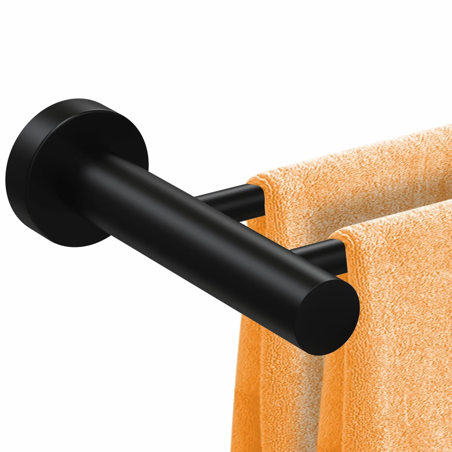 Porte Serviette Rétractable 43-72CM Porte-Serviettes Barre Porte-Serviette Acier Inoxydable Porte-Serviettes Mural, Noir (Double Barre)