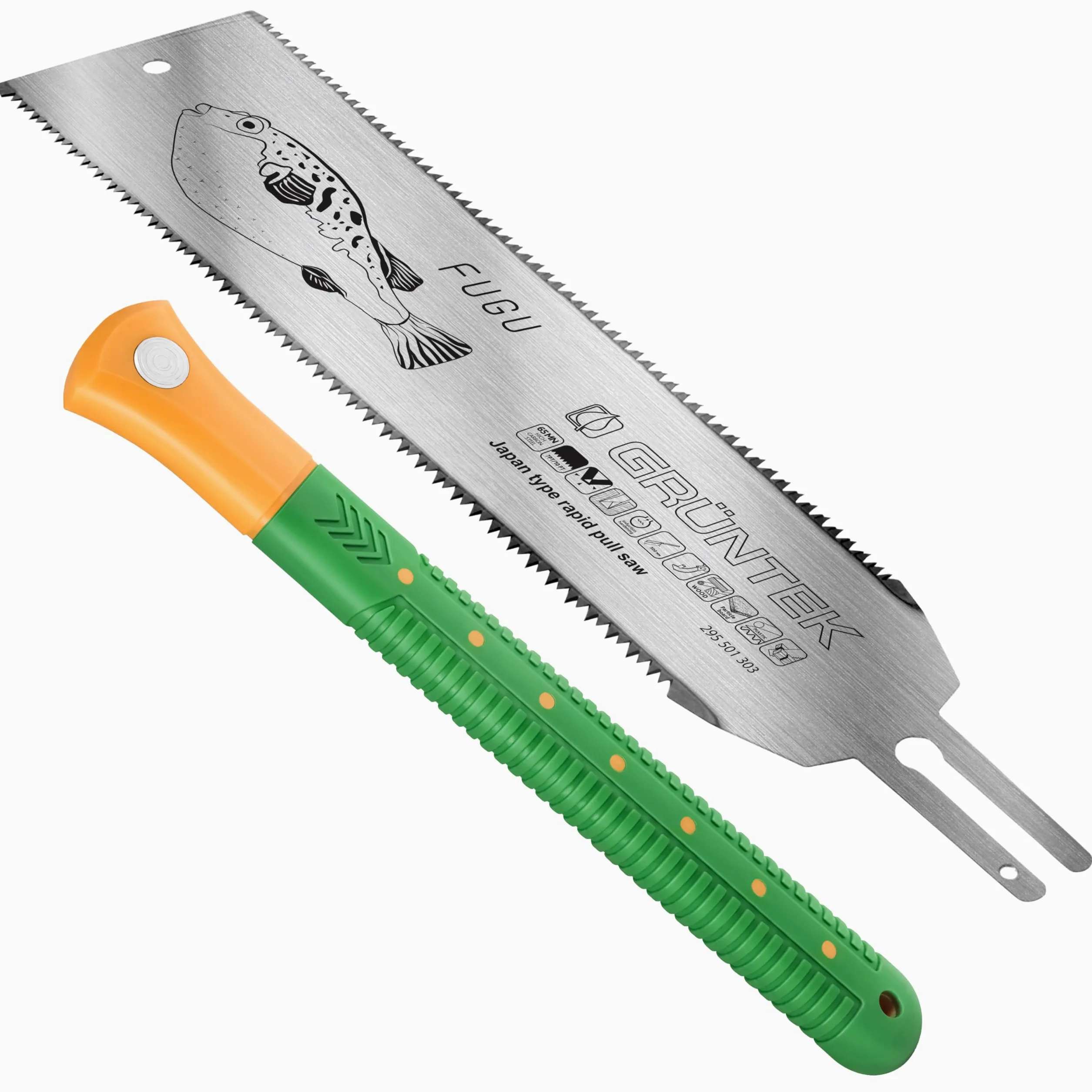 GRÜNTEK Scie Japonaise Menuisier 300mm Scie Jardin Coupe double fine et grosse Scie à main bois lame double