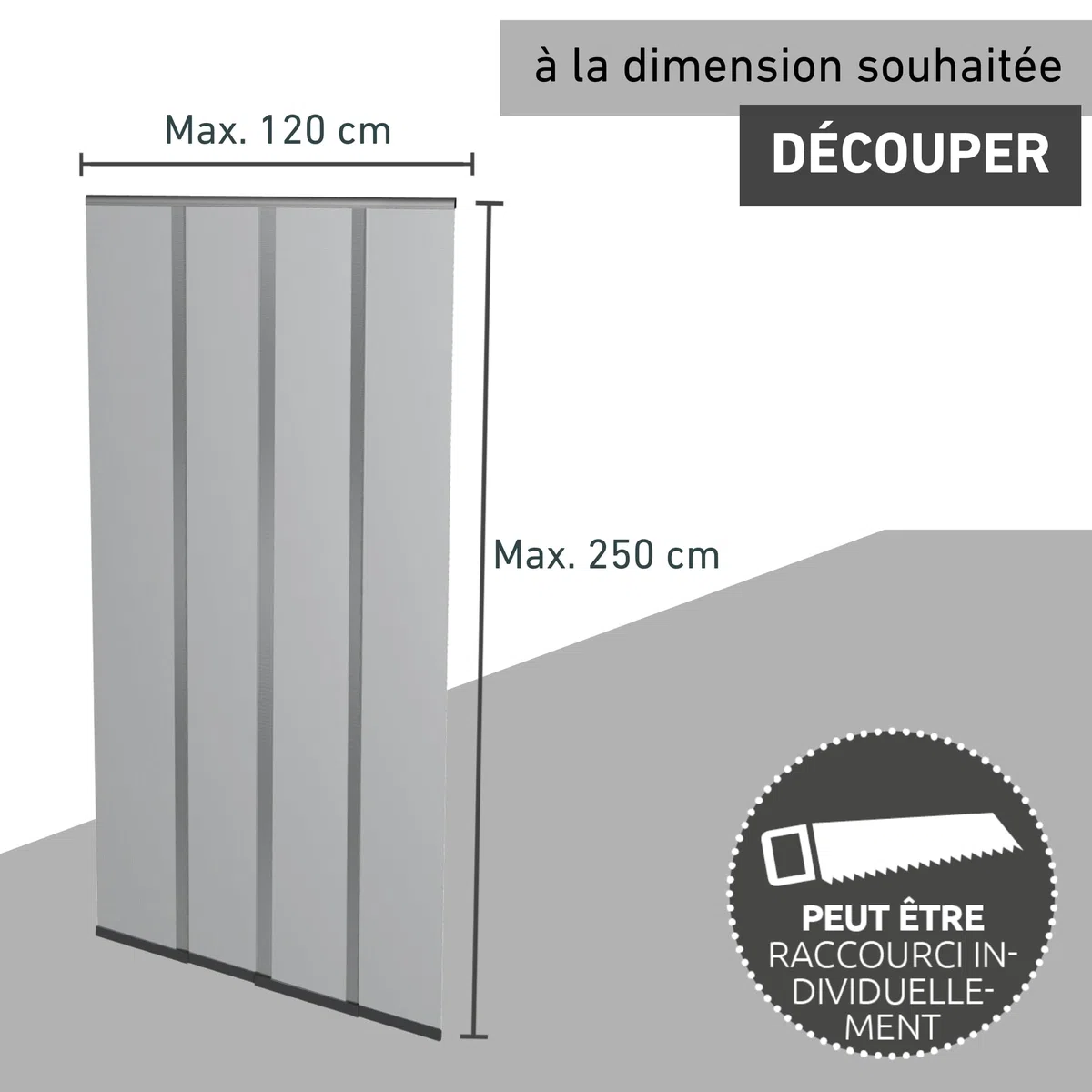 Windhager Moustiquaire porte télescopique 120 x 250 cm, rideau anti-insectes moustiques, installation facile sans perçage, passage libre pour porte balcon, anthracite, 04302