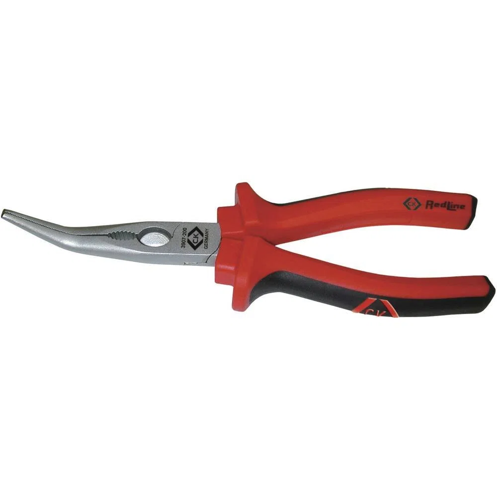 C.K T3907 8 Pince à becs demi-rondes coudée 200 mm