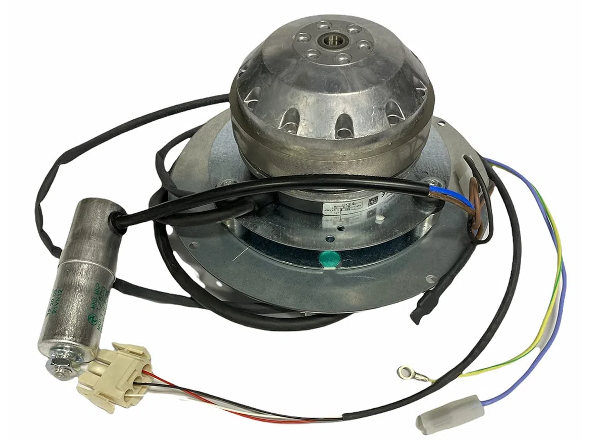 eRicambi Extracteur aspirateur de fumée pour poêles à granulés, avec codeur EBM R2E150-AN91-13, ventilateur Ø 150 mm, puissance 32 W, tours jusqu'à 2400 tr/min, débit maximal : de 185 m3/h