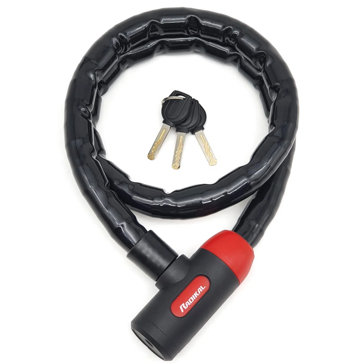 RADIKAL RK520 Antivol Moto et Velo, Python Câble en Acier Articulé Blindé de 120 cm, Flexible, Serrure Haute Sécurité, Anti vol pour Moto, Vélo, Scooter, 120 cm