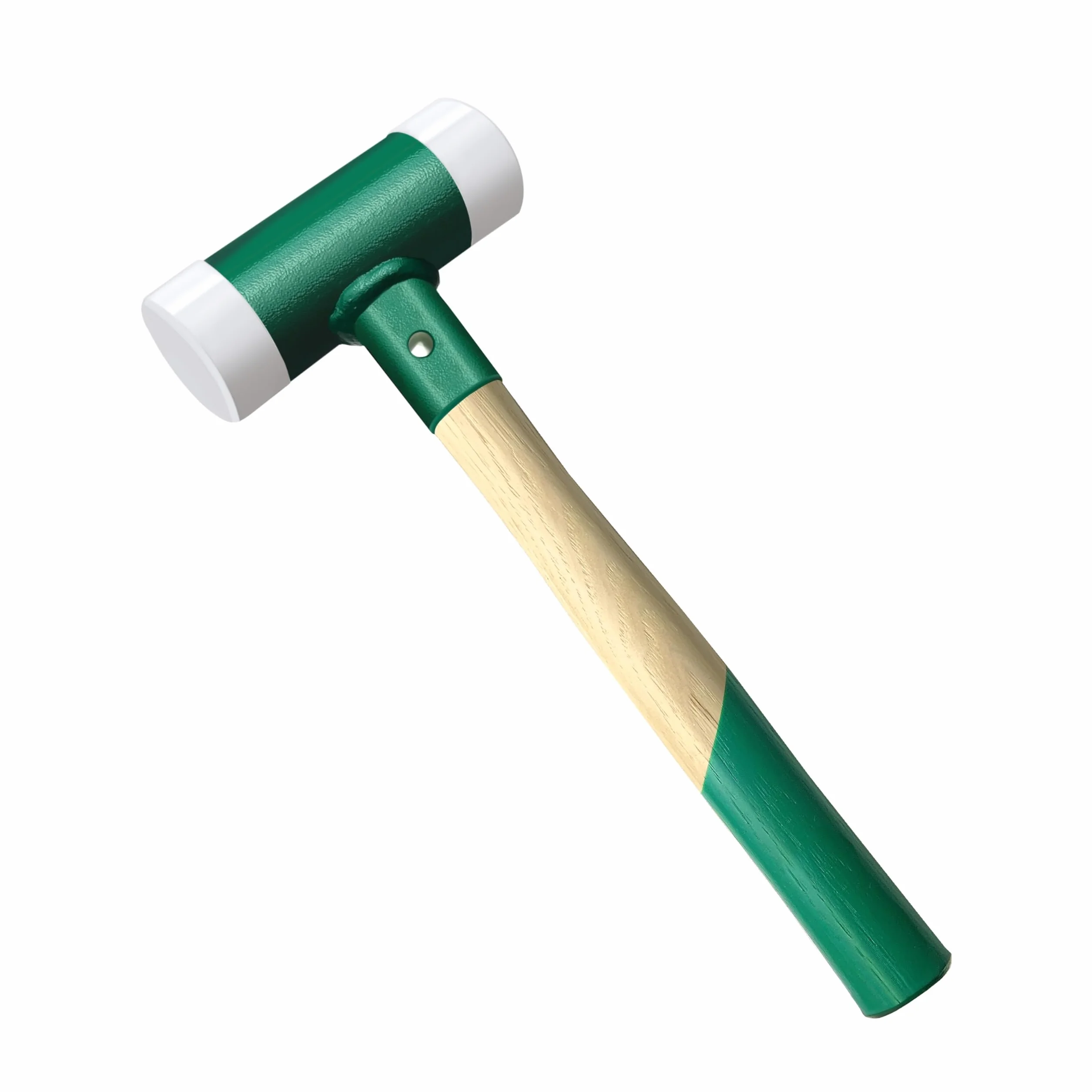 C&T Marteau de protection, maillet souple, diamètre : 40 mm, manche en bois avec tête en nylon interchangeable pour l'entretien et le montage, poignée en bois de 40 mm