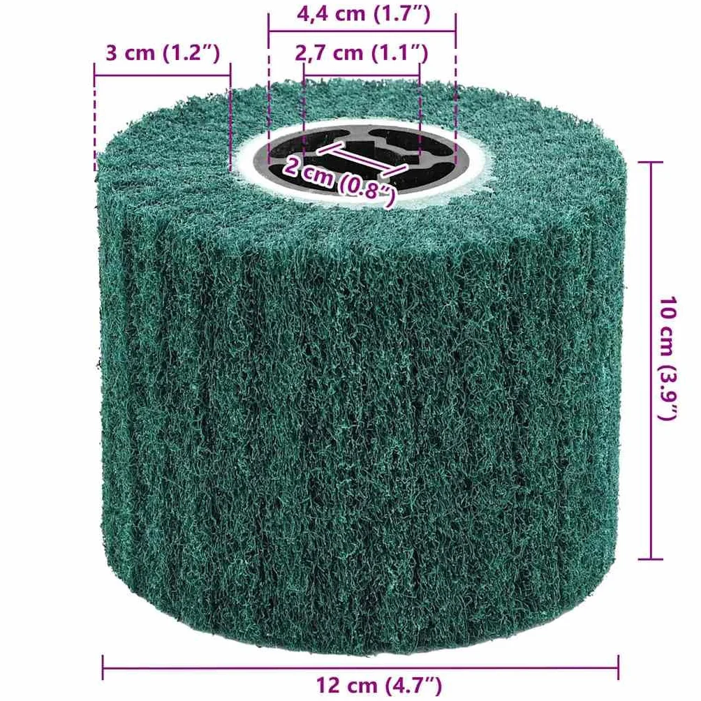 vidaXL Rouleaux de ponçage 3 pcs Vert 12 x 12 x 10 cm, Outils d'atelier pour ponçage précis, rouleaux cylindriques, accessoires portables et abrasifs
