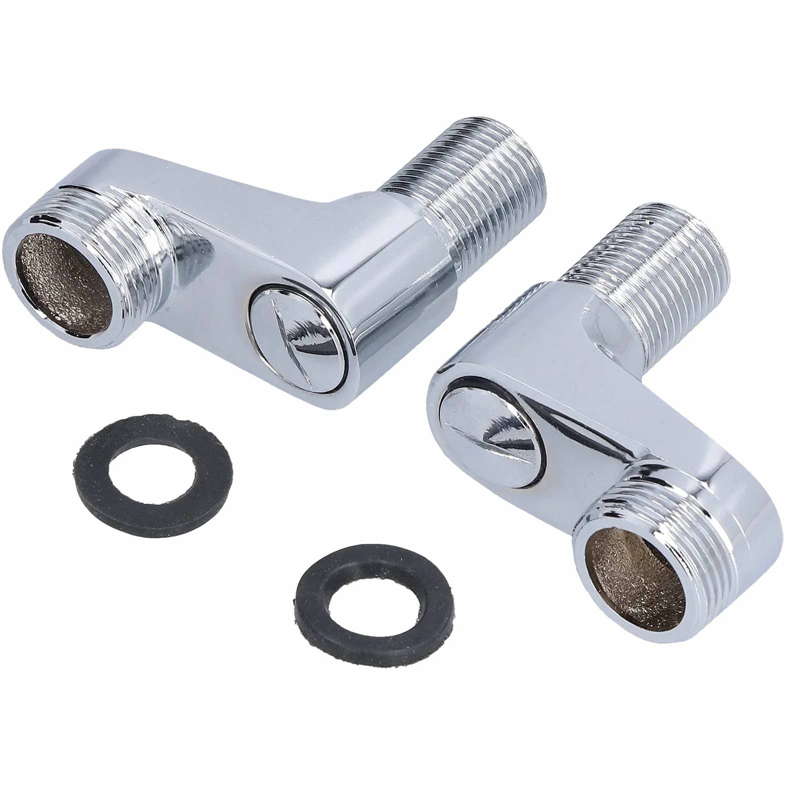 FLEXMAN 2 Pièces Clawfoot Adaptateur, Adaptateur G1/2 à G3/4 Adaptateur Lot de 2 Adaptateurs de Robinet de Baignoire, Bras Oscillant Réglable Robinet de Douche à Pied avec Joint pour Salle