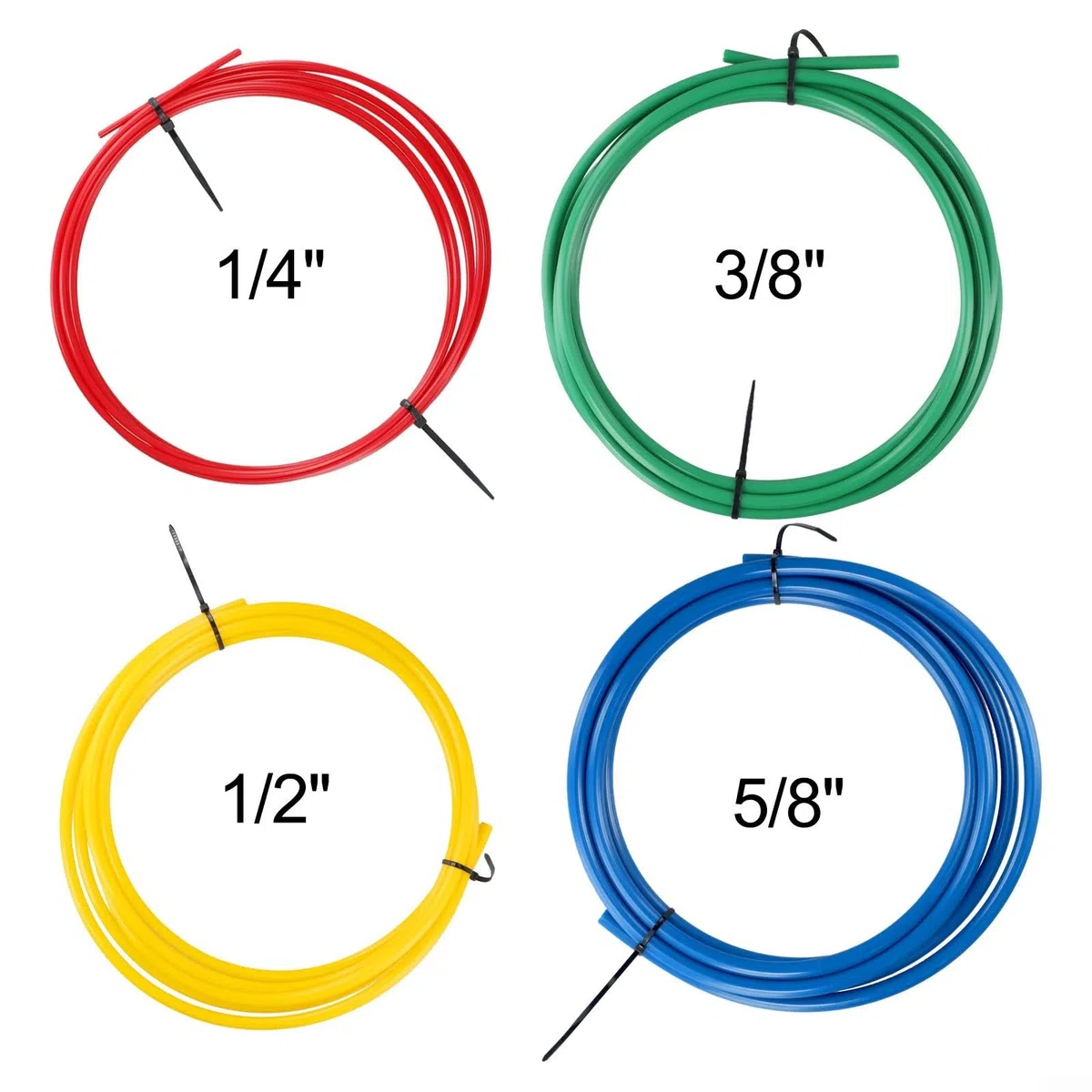 Kit de cintrage pour tuyaux en cuivre pour climatisation - En plastique PE - Avec 4 tailles - Bandes flexibles intégrées - Pour tuyaux de 1/4, 3/8, 1/2, 5/8", longueur : 4 m, modèle CT-205