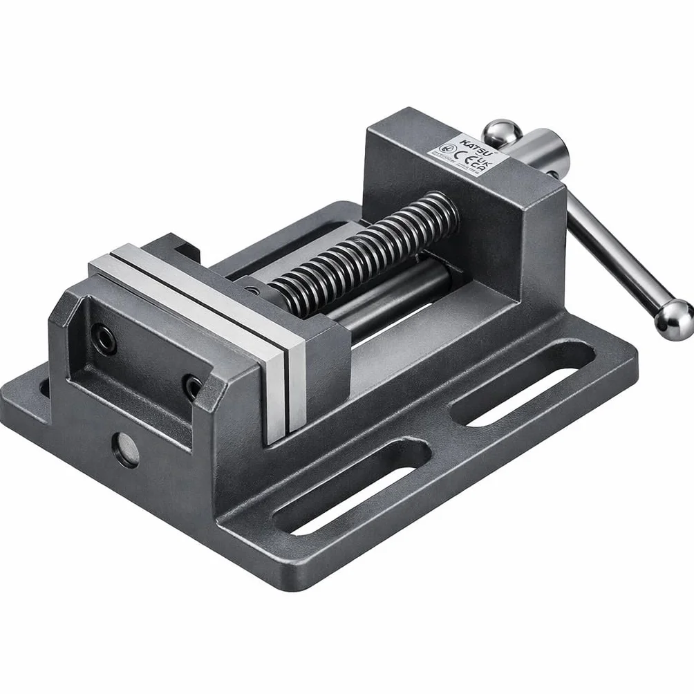 KATSU Étau de perceuse à colonne 4" (100 mm) avec barre de guidage, pince de banc de perçage à pilier de qualité professionnelle pour ateliers et fraiseuses 4022704