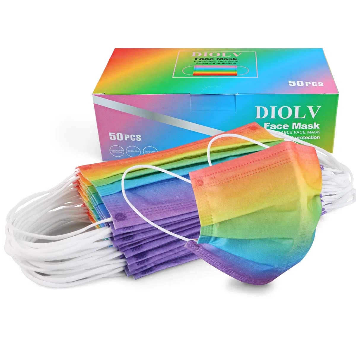 Lot de 50 masques jetables 3 couches