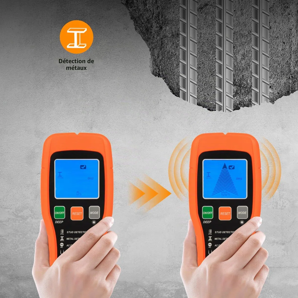 Détecteur De Tubes Et Câbles, Détecteur Numérique De Fils Et Métaux Avec Affichage Lcd, Détecteur De Fil En Courant Alternatif, Poutrelles En Bois, Tuyaux, Clous Et Niveau à Bulle, Capteur (orange)