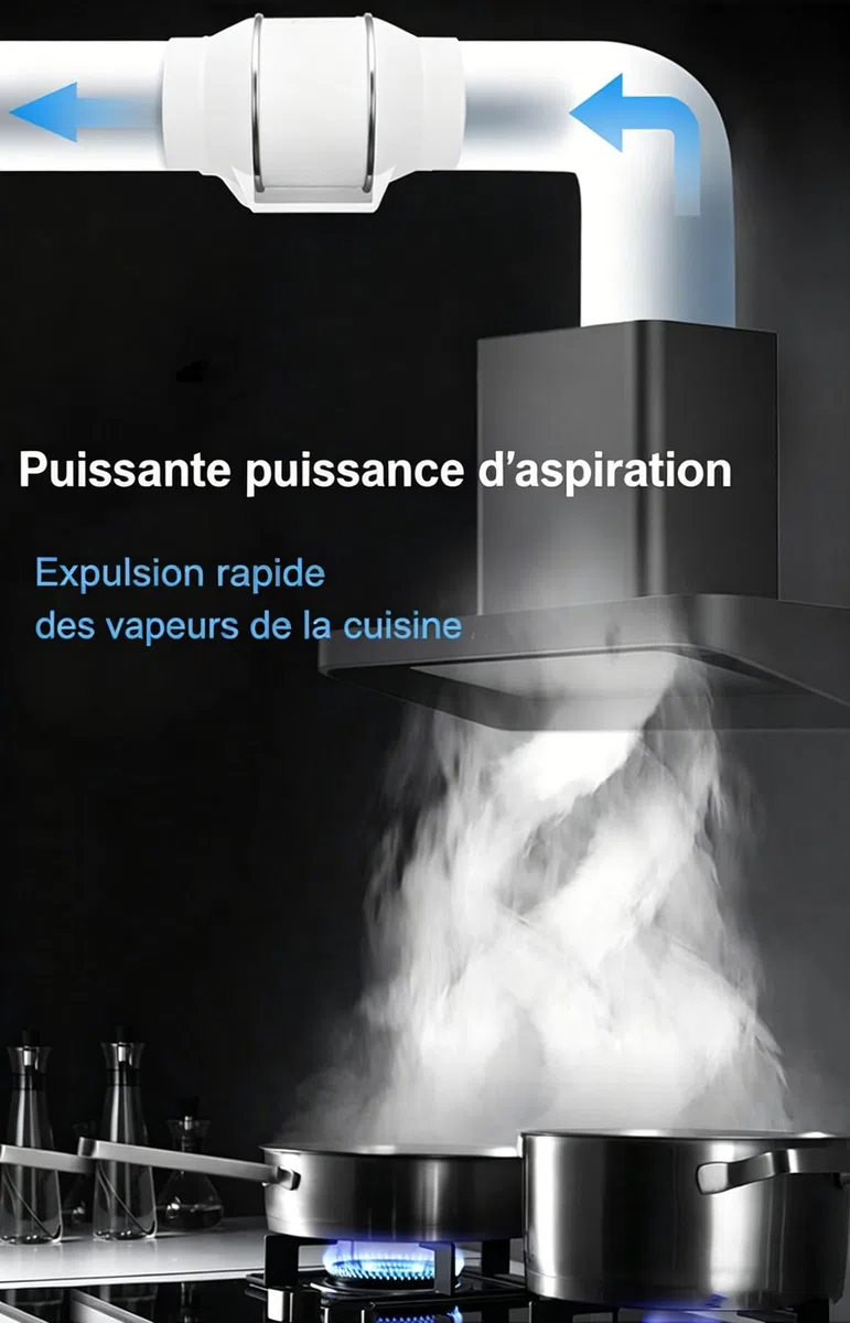 Ventilateur de Conduit en Ligne de 150mm, Ventilateur Extracteur d'Air Silencieux IEC EU Plug, Ventilateur Tubulaire Débit d'Air de 540 m³/h pour VMC Salle de Bain, Cuisine, Garage et Tentes