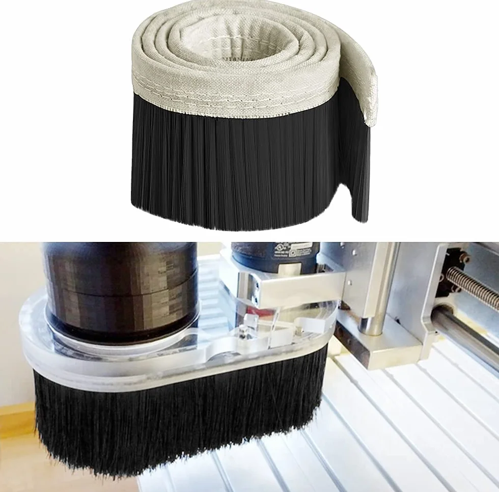 BTMIEY Housse anti-poussière pour machine de gravure, aspirateur, machine-outil à commande numérique, fraiseuse à moteur de broche, brosse de 70 mm/100 mm - Noir, 2 m x 100 mm
