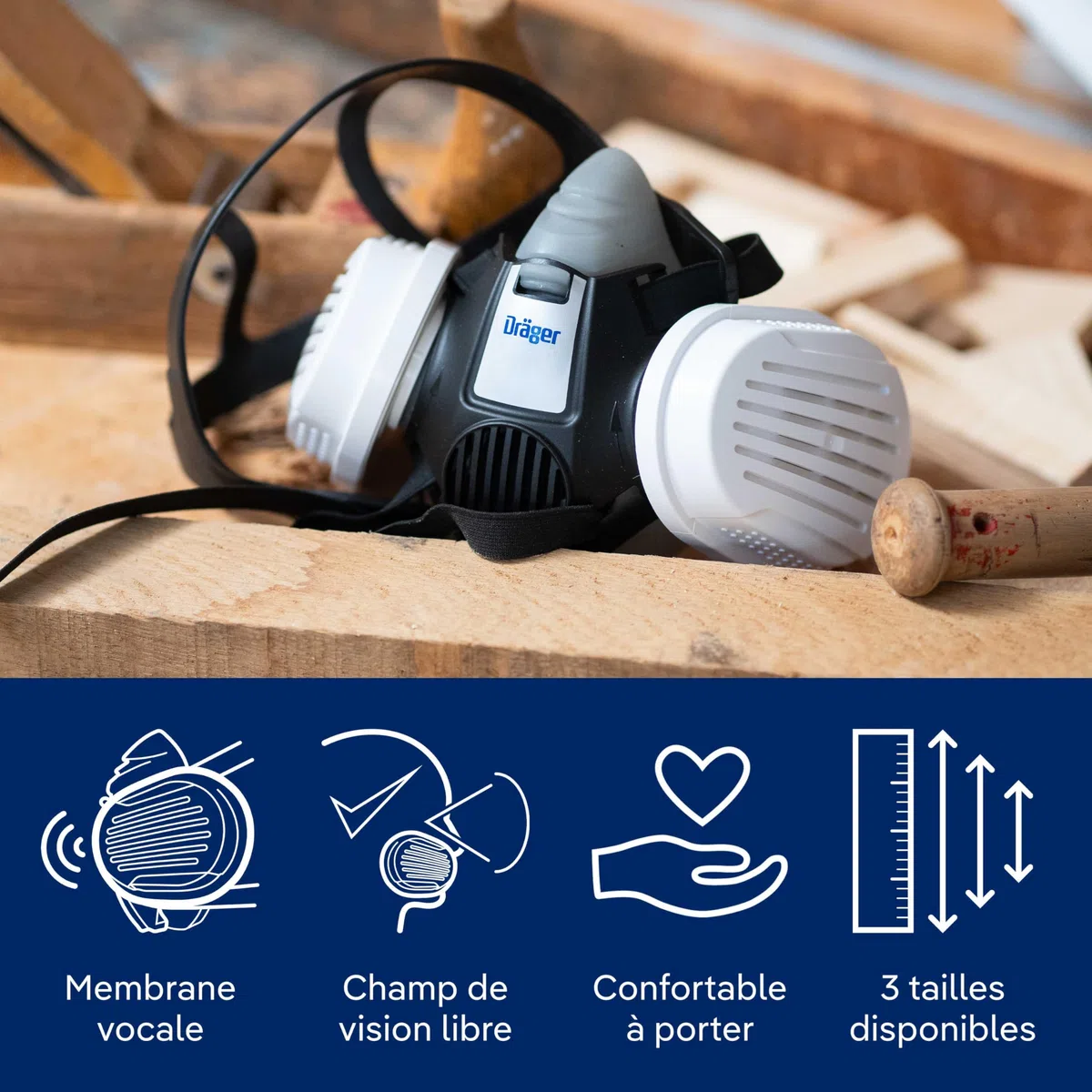 Dräger X-plore 3300 Masque de protection respiratoire réutilisable | Demi-masque en taille S, M ou L, sans filtre