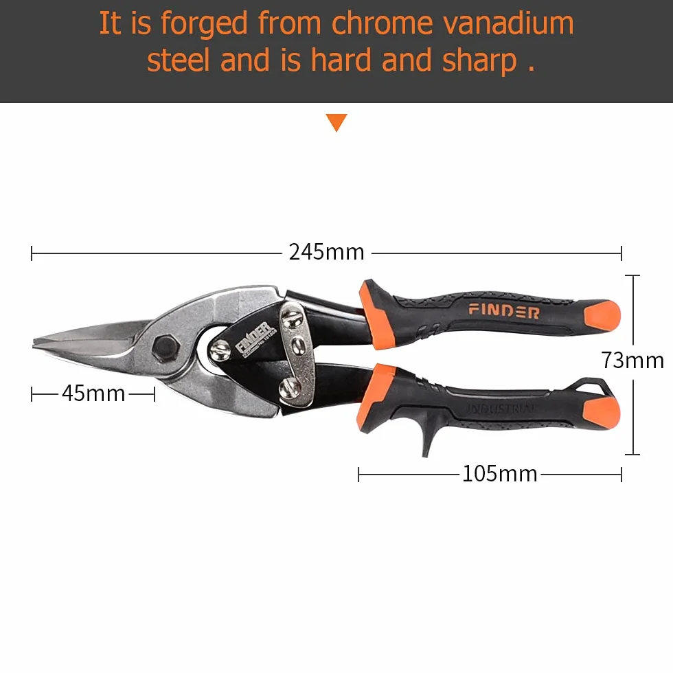 Cisaille aviation à coupe droite, 25 cm