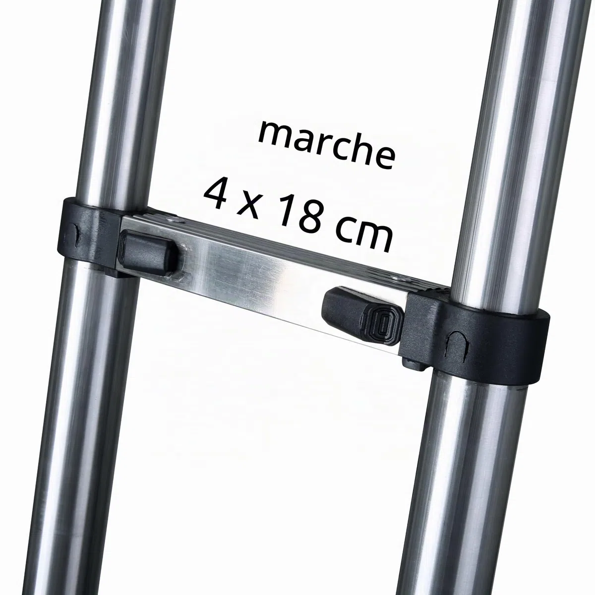 your GEAR Pescara - Échelle télescopique en acier de 2 m, max 150 kg, échelle étroite pour camping-car, caravane et fourgon à toit surélevé