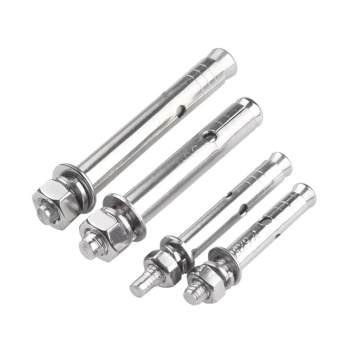 Boulons à vis d'expansion d'ancrage à manchon en acier inoxydable 304, boulon d'expansion hexagonal externe M6-M20 pour le montage de Construction en béton(M10-200mm-1pc)