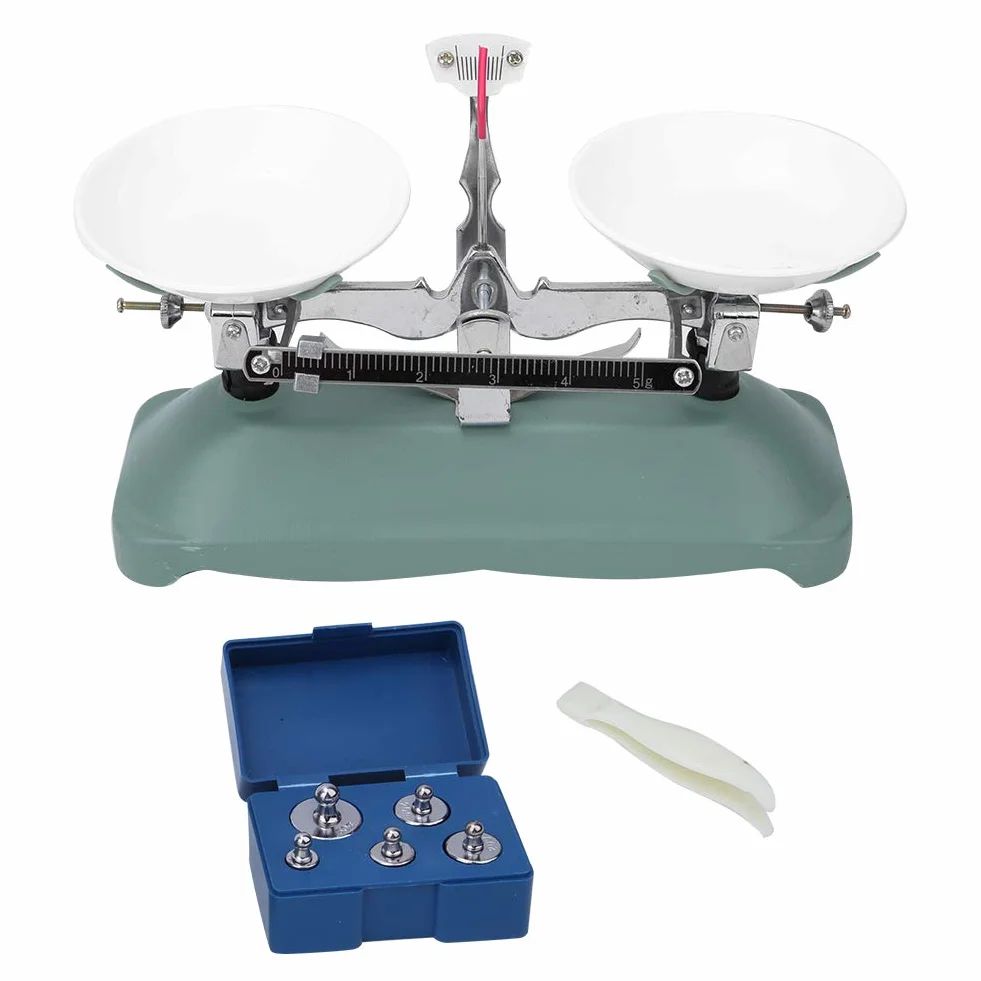 Balance Mécanique 100/500 Grammes avec Plateau de Balance Kit de Poids 10g 20g 50g 100g 200g Poids(100g)