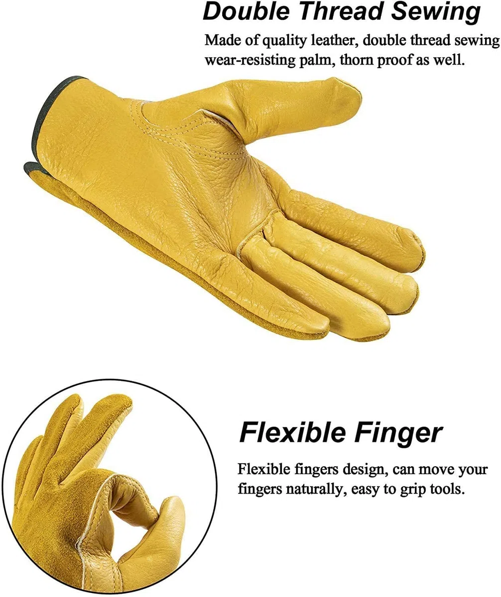 Lot de 2 paires de gants de jardinage pour homme et femme, résistants aux épines, flexibles, respirants et de sécurité pour jardin, cour, mécanicien, soudure (taille M)