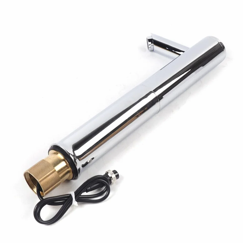 Robinet à capteur infrarouge, mitigeur de lavabo automatique, mitigeur de lavabo, robinet de salle de bain, robinet d'évier sans contact pour salle de bain, toilettes, cuisine, hôtel (20 cm)
