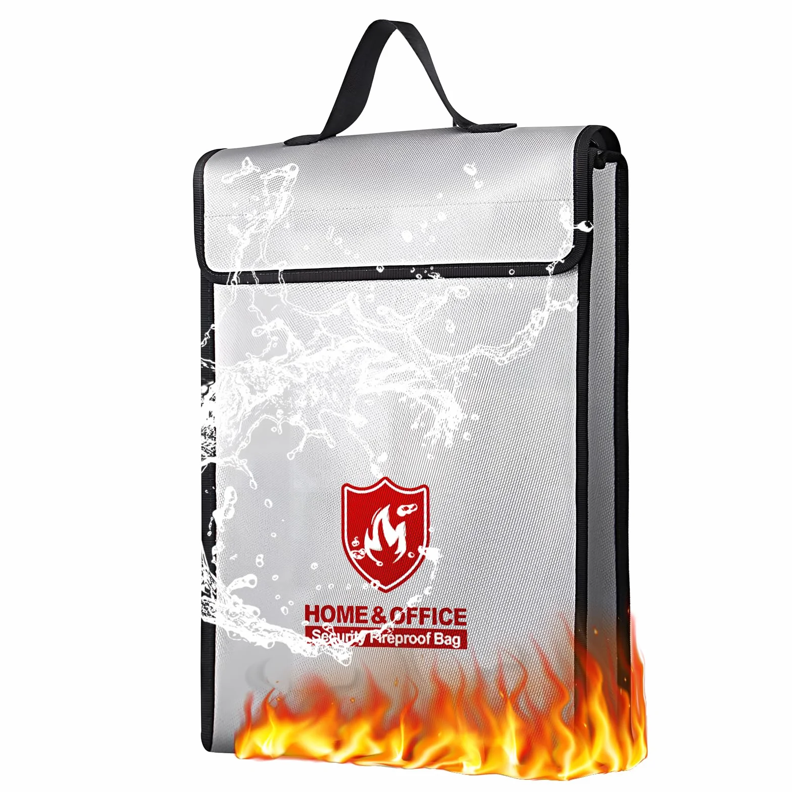 Sacs à Documents Ignifuges, 1200℃ Porte-Documents Étanche et Ignifuge, 38x32x8cm Sac Ignifuge Résistant à l'eau, Pochette de Rangement Ignifuge étanche pour Passeports, Documents