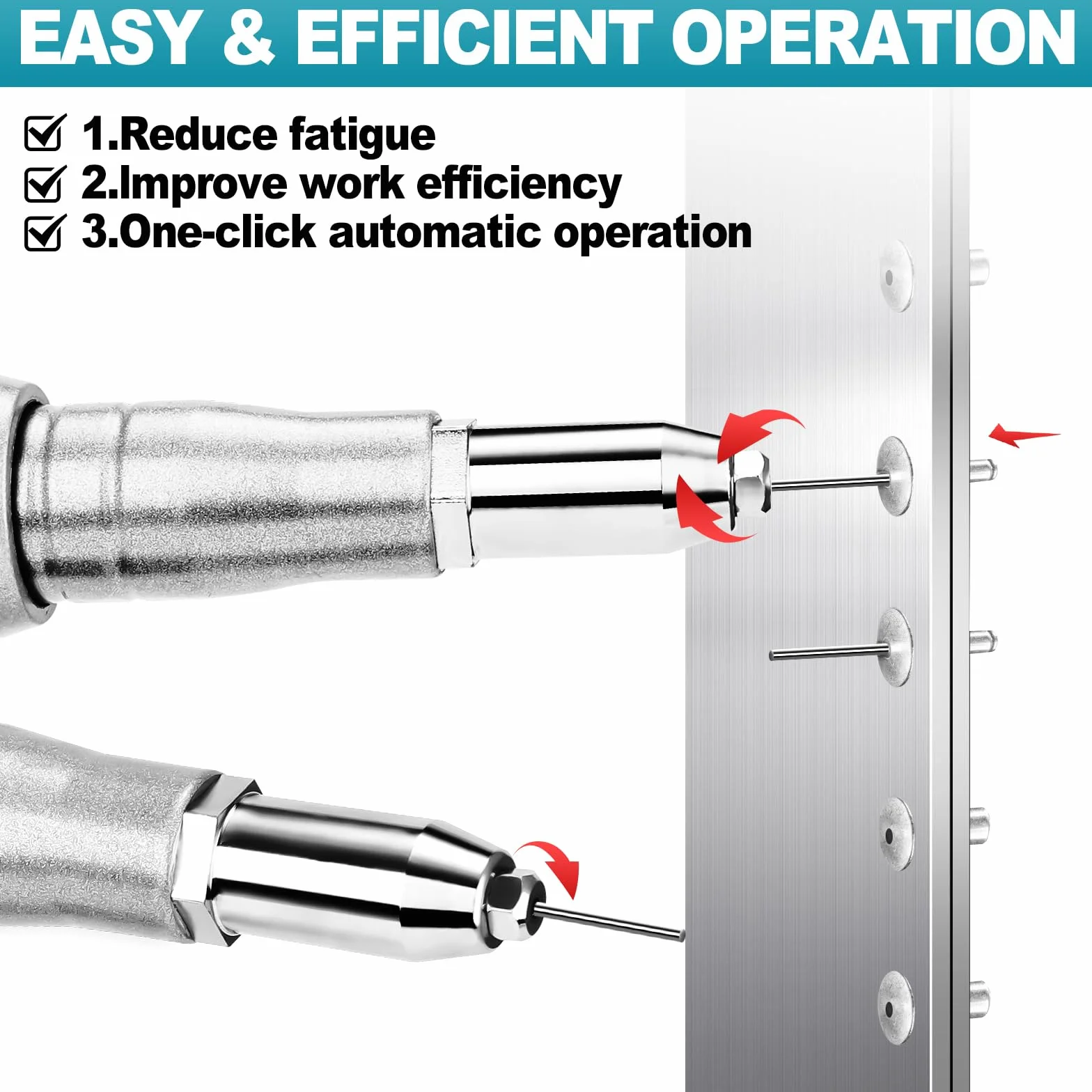 Yofuly Riveteuse Sans Fil Compatible avec Makita 21V Batterie, Electrique Pistolet à Riveter avec 2* Batteries, 20,000N Pince à Rivets Sans Balais avec 3 Adaptateurs et Mallette de Transport