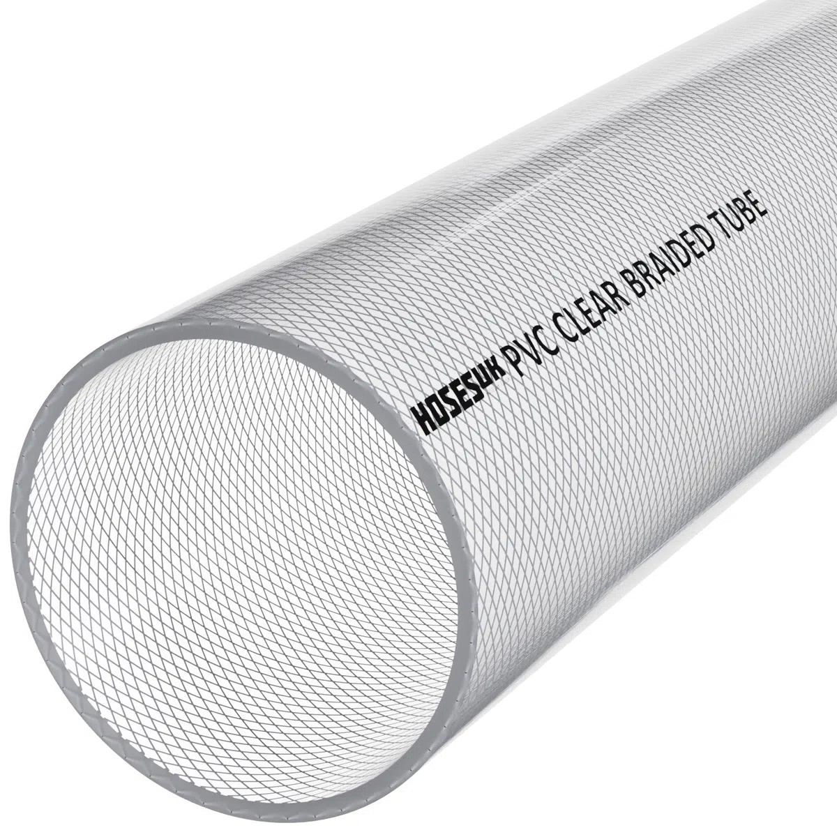 Tuyau flexible en plastique PVC transparent renforcé tressé pour air, eau, huile, gaz, nourriture - diamètre intérieur 10 mm (3/8") - 3 mètres
