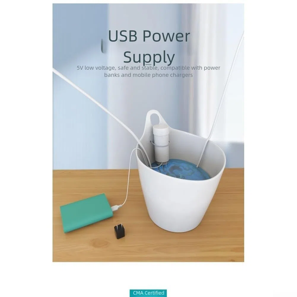 Pompe de drainage USB pour climatiseur, système silencieux d'élimination des condensats avec 5 V, 15 m, débit 450 ml/min pour unités AC 1-3P, kit d'installation (8 m)