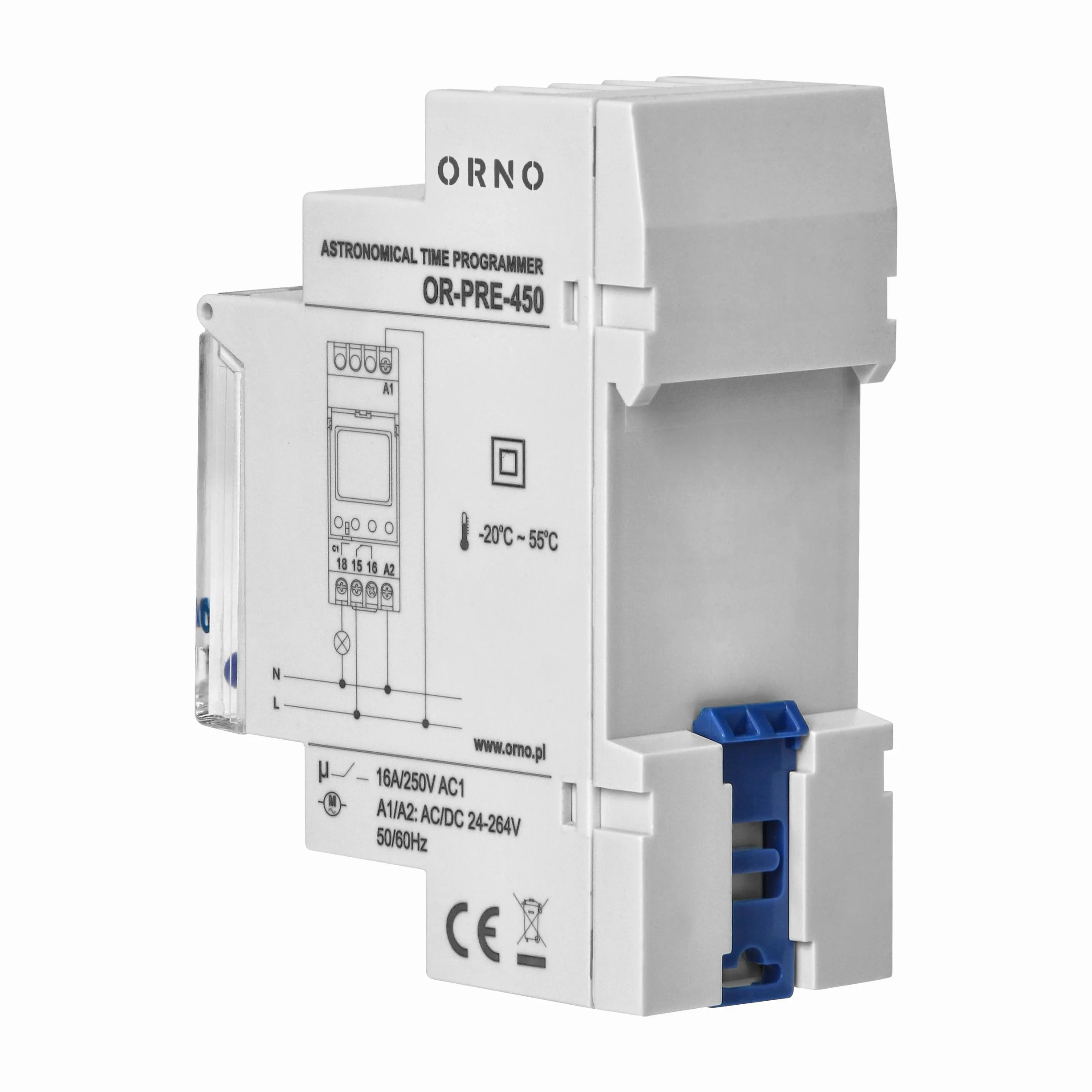 ORNO PRE-450 Programmateur Electrique Astronomique 52 Programmes Menu en 3 Langues avec 2 Sorties Relais et Fonction Pause de Nuit