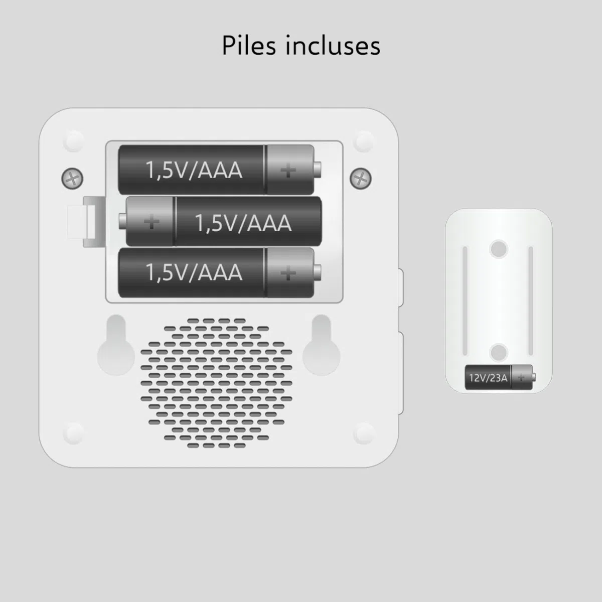 ELRO DB3000 Sonnette de Porte sans Fil - avec 2X récepteur à Piles - 64 Mélodies - Distance sans Fil : 300m - Blanc