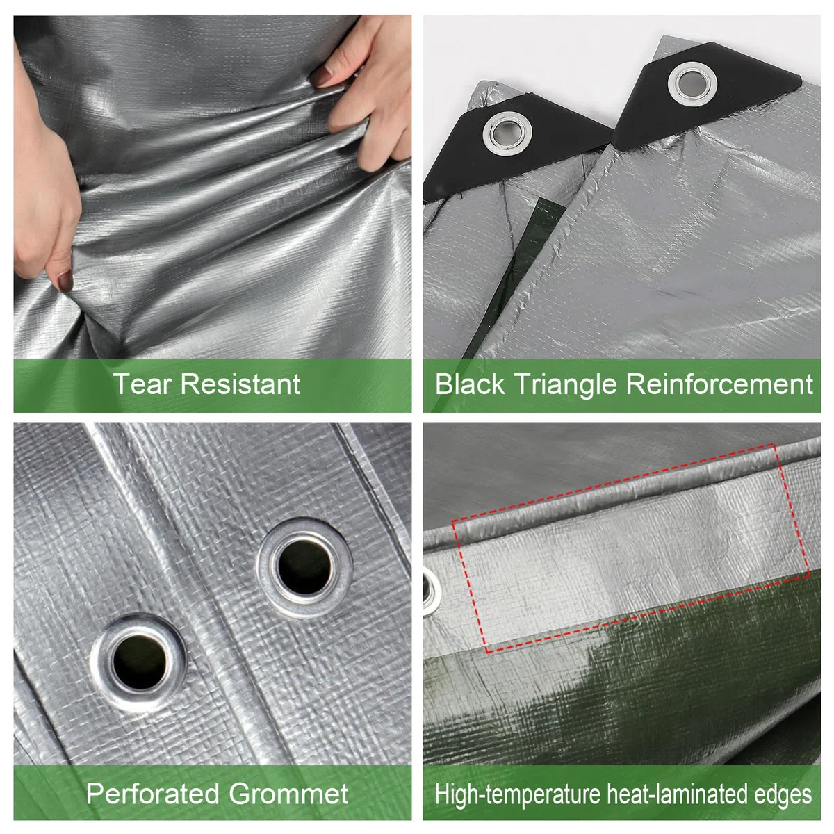 Bâche imperméable et résistante - Bâche en plastique PE épaisse 180 g/m² - Résistante au gel et aux UV - Pour jardin, tonnelle, camping, meubles - Abri de jardin (3 x 3 m)