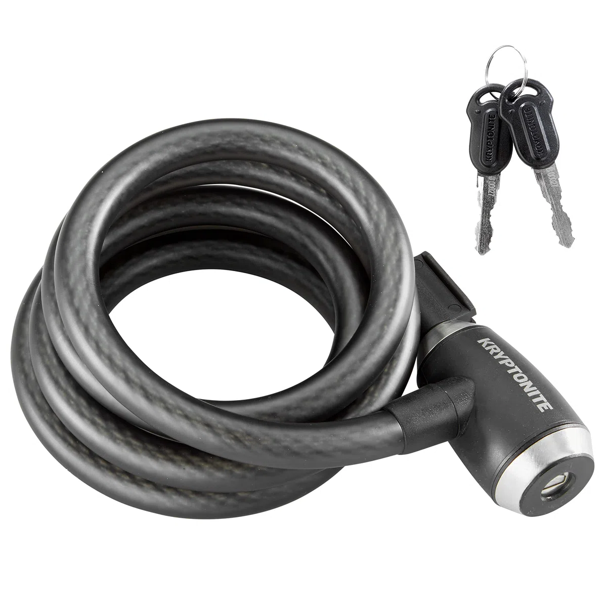 Kryptonite KryptoFlex 1518 Câble Antivol avec Clé, Niveau Sécurité 3/10 | Câble Tressé en Acier de 15 mm, Antivol Vélo avec Revêtement en Vinyle, Système Easy-Click, 1,07 kg, Longueur 180 cm