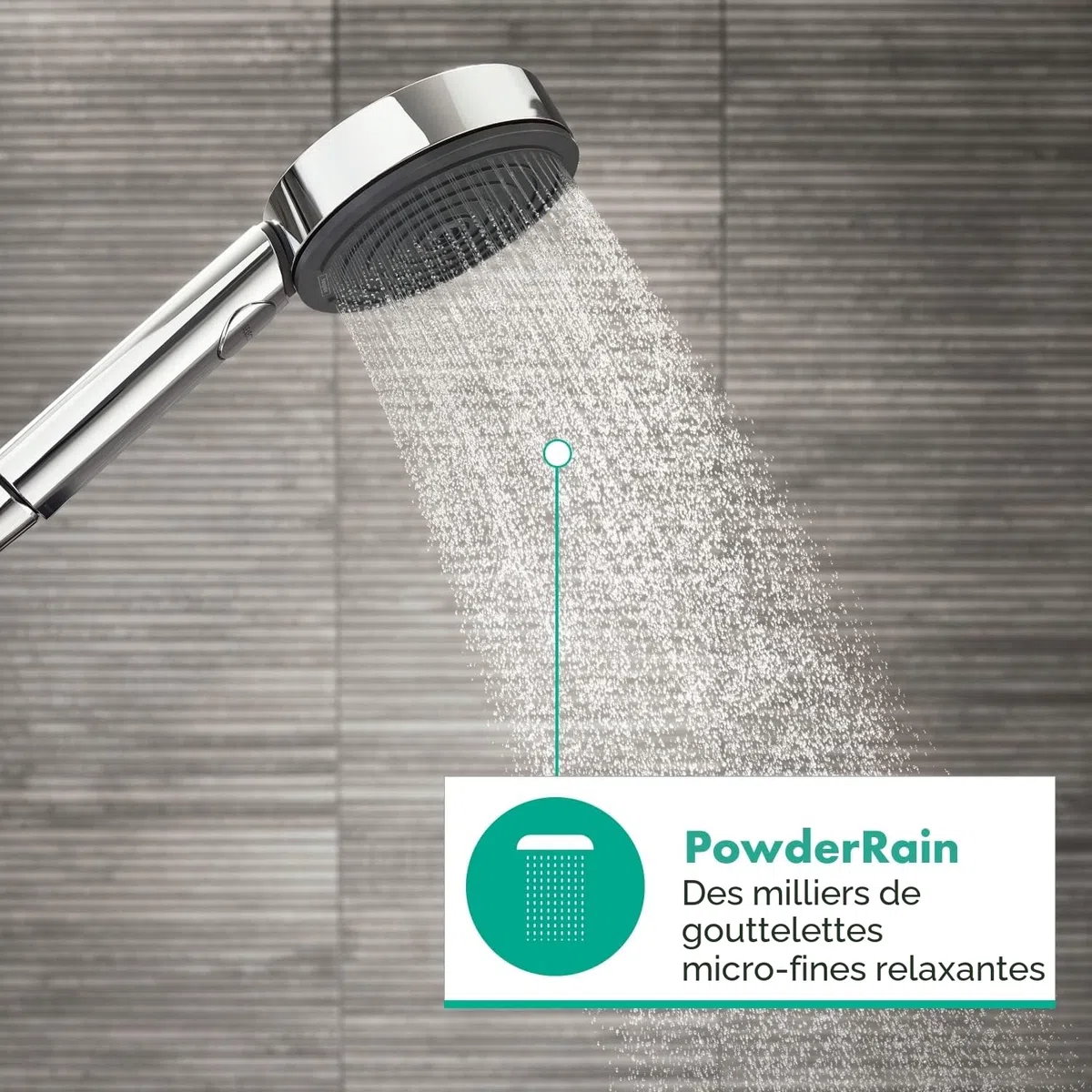 Hansgrohe Pommeau de Douche Pulsify Select S, Douchette à Main 105 mm Diamètre, 3 Types de Jet (Relaxation), Chromé, 24110000