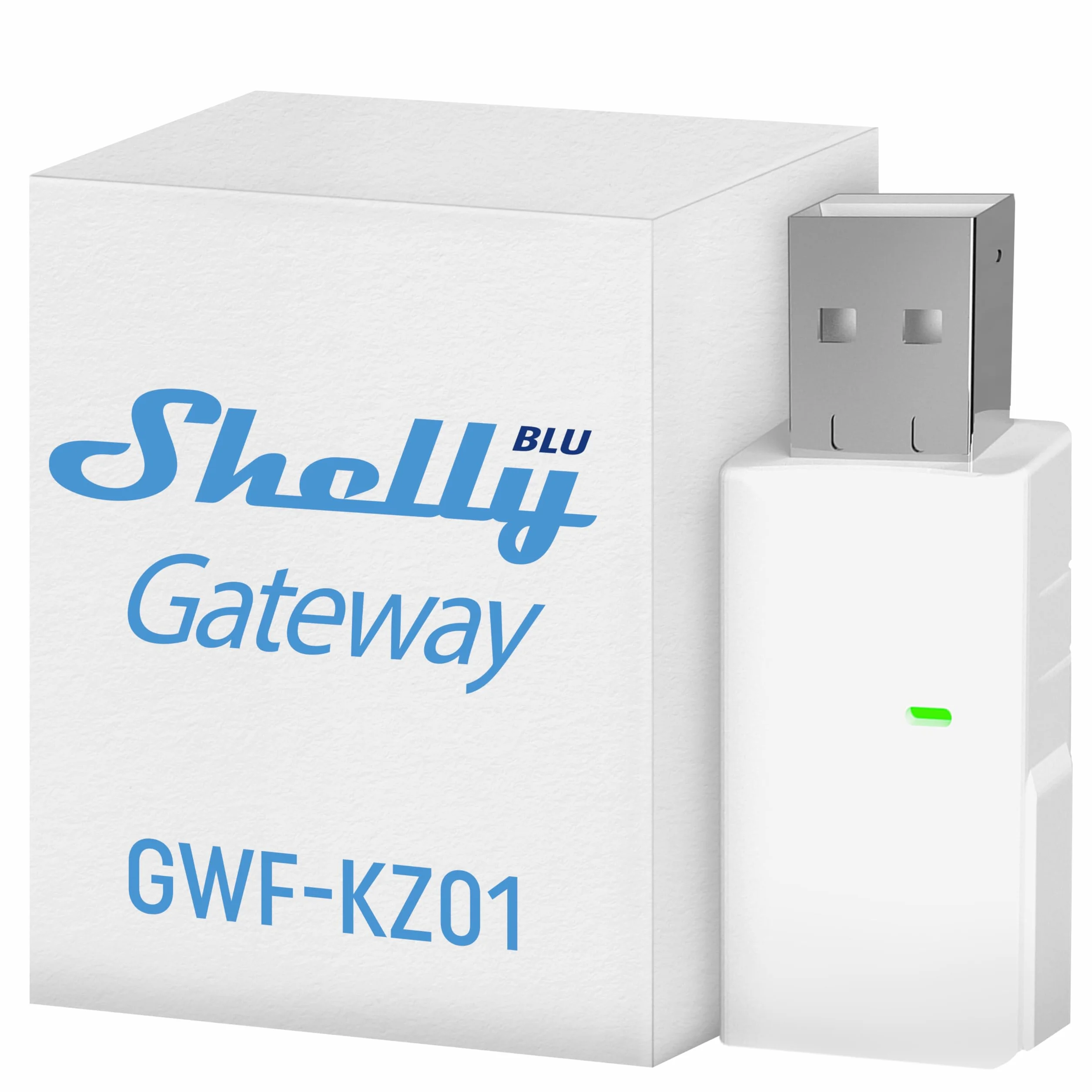 Shelly BLU Gateway - Passerelle Bluetooth vers Wi-FI, clé USB-A, Maison Intelligente, App iOS Android, Aucun hub requis, Répéteur Wi-FI, Portée 20 à 30 m