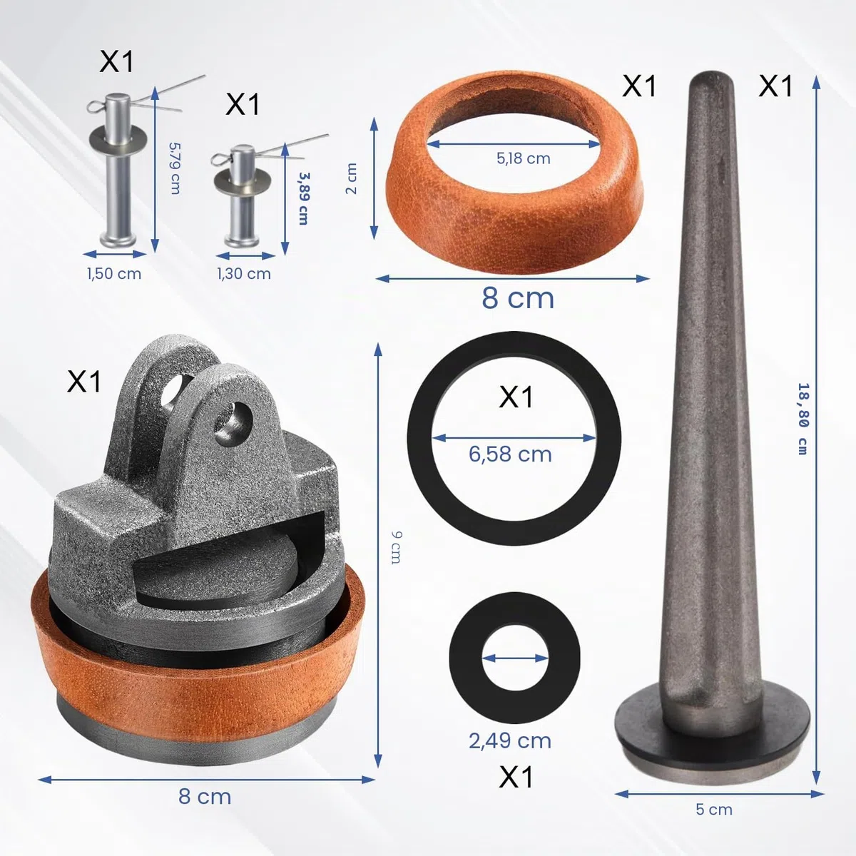 Piston pour Pompe à Bra de Type 75 Joint Perfectdraft Valve Perforée au Nez，Kit Joint Torique Pièces de Rechange pour Pompe a Eau Manuelle Convient pour les Jardins, les Puits et les Fontaines