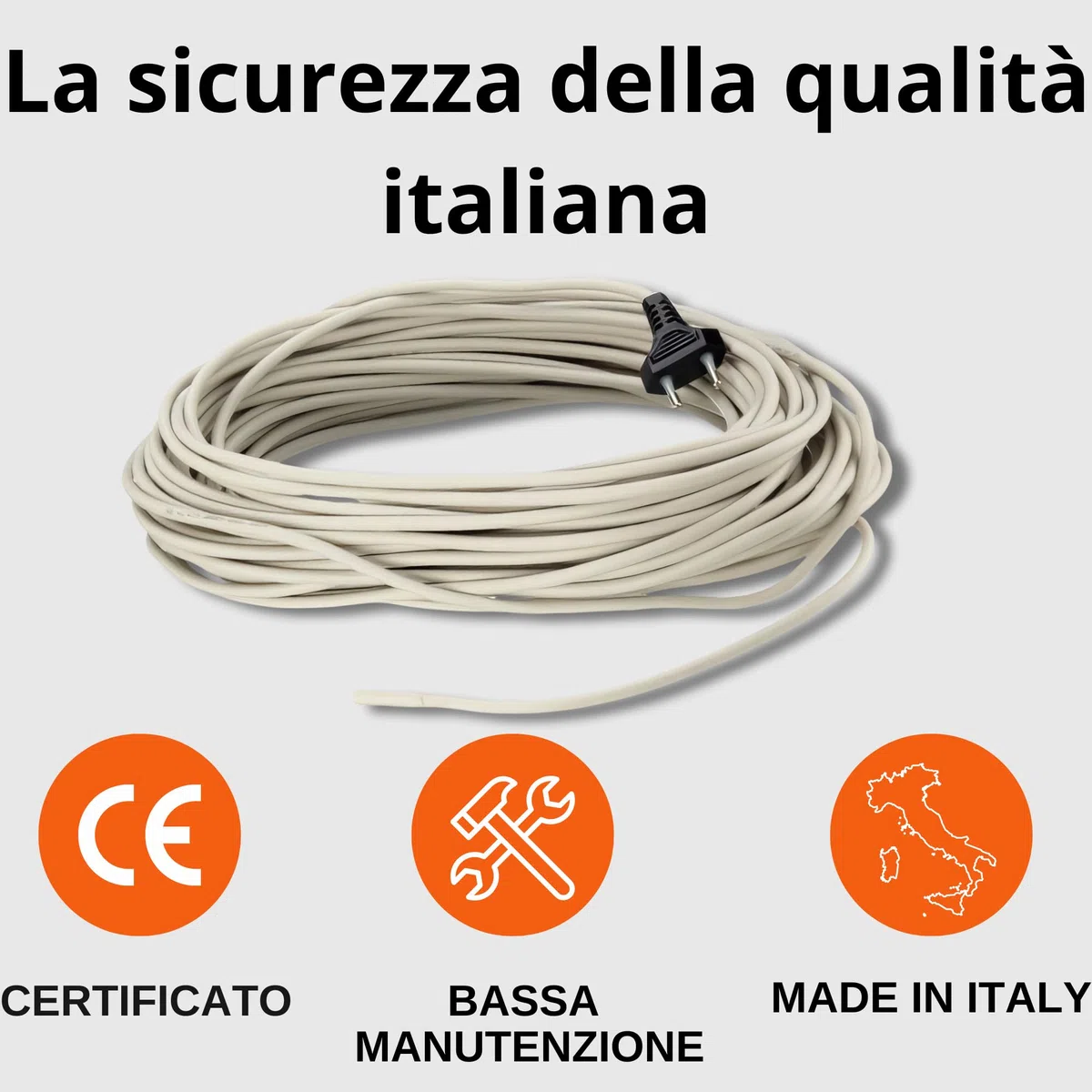 Pet Tribe Câble Chauffant 80 W 6 m imperméable Double revêtement en Silicone avec sondage intégré fabriqué en Italie Terrario Multifonction PT47039