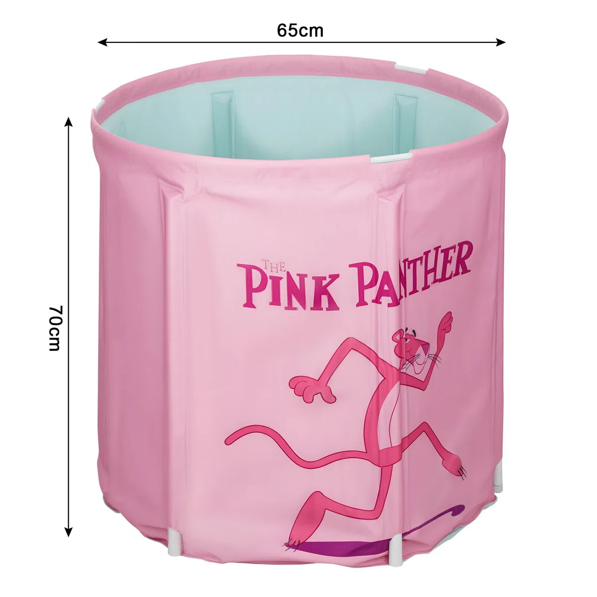 KingSaid Baignoire Pliable Adulte 70 x 65 cm Non Gonflable Baignoire Pliante en PVC pour Usage Domestique Spa pour Adultes sur Pied pour Salle de Bain (Rose flamant)
