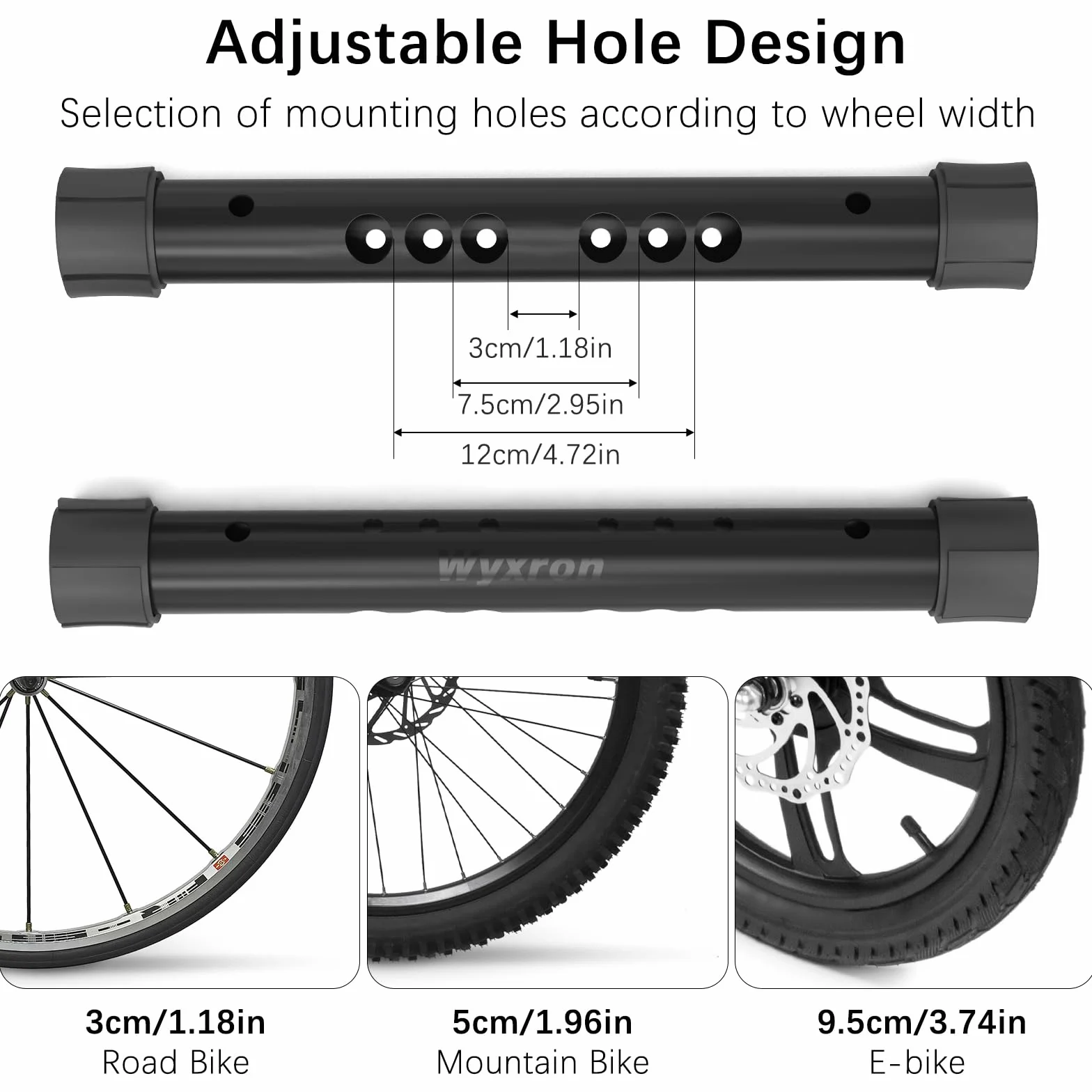 Support Vélo Sol, Wyxorn Diy Porte Vélo Ratelier Vélo En Acier avec Réglage De La Distance/Épissure Multibrin Sol&Mural Compatibilité, pour Vélos Légers/Vélo De Route/Vtt(1P)