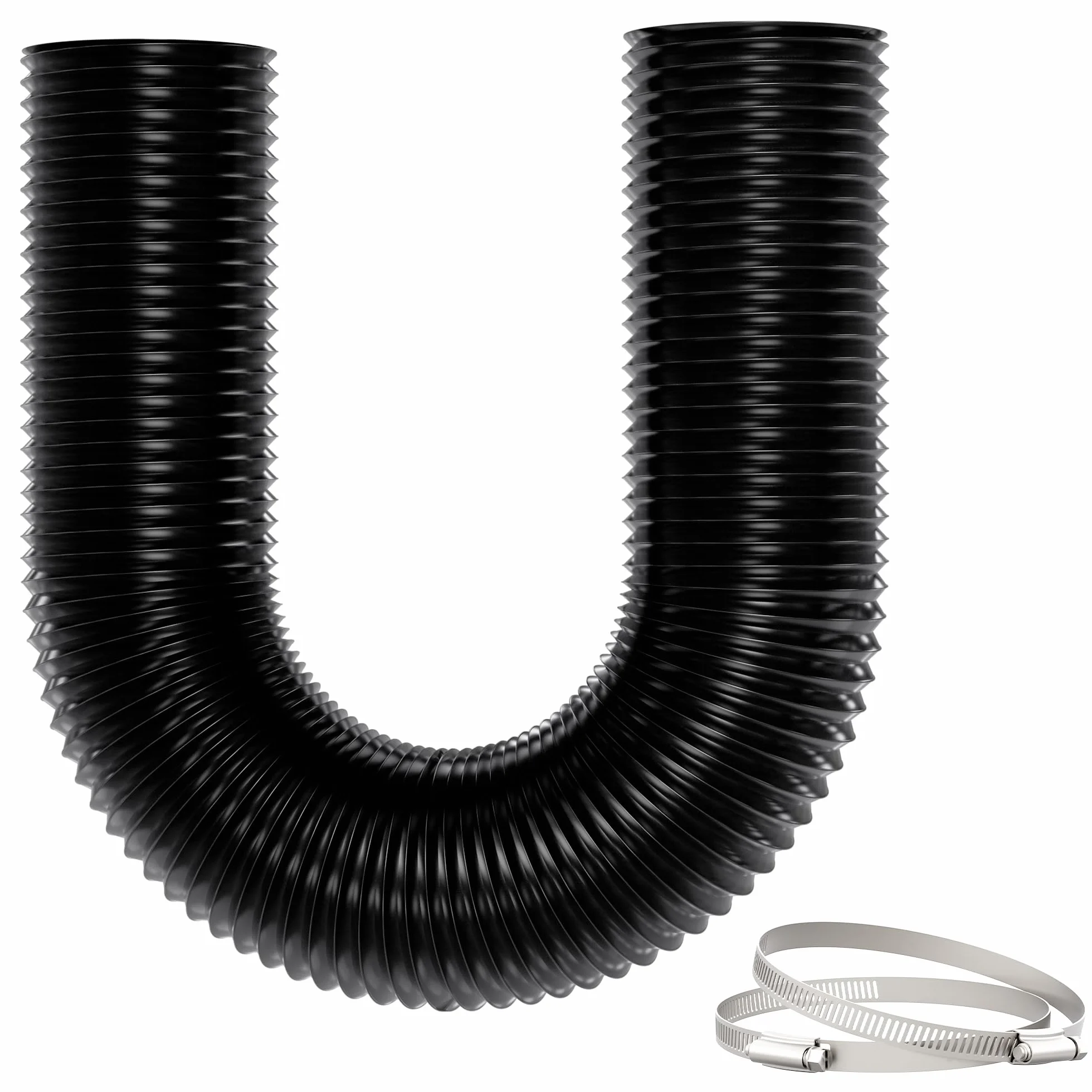 Gaine Antidéchirure 150mm x 3m, 5 Couches Isolantes, Réduction du Bruit, Isolation Thermique, Longueur Réglable, Sans Odeur, avec Colliers - Idéal pour Ventilation et VMC, Noir