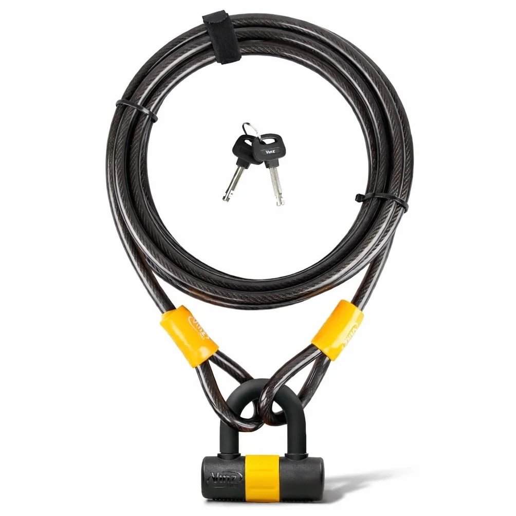 VINZ Kinabalu Cable de Sécurité avec Serrure à Clé | Cable de Verrouillage Flexible | Longueur 300 cm | Haute Résistance et Fiabilité | Idéale pour Protéger Votre Meubles, Moto, Scooter ou Vélo |...