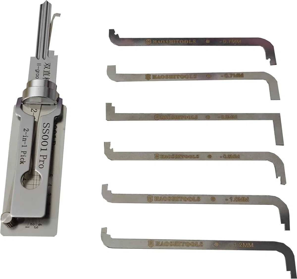 SS001 2 en 1 crochetage de serrure et décodeur pour serrure de porte à double rainure, outils professionnels de serrurier