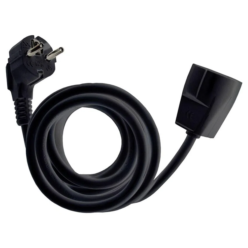 Tuyau de rallonge 3 x 1,5 mm, 7 m, Noir, idéal pour Les connexions électriques et Outils, Offre flexibilité et résistance