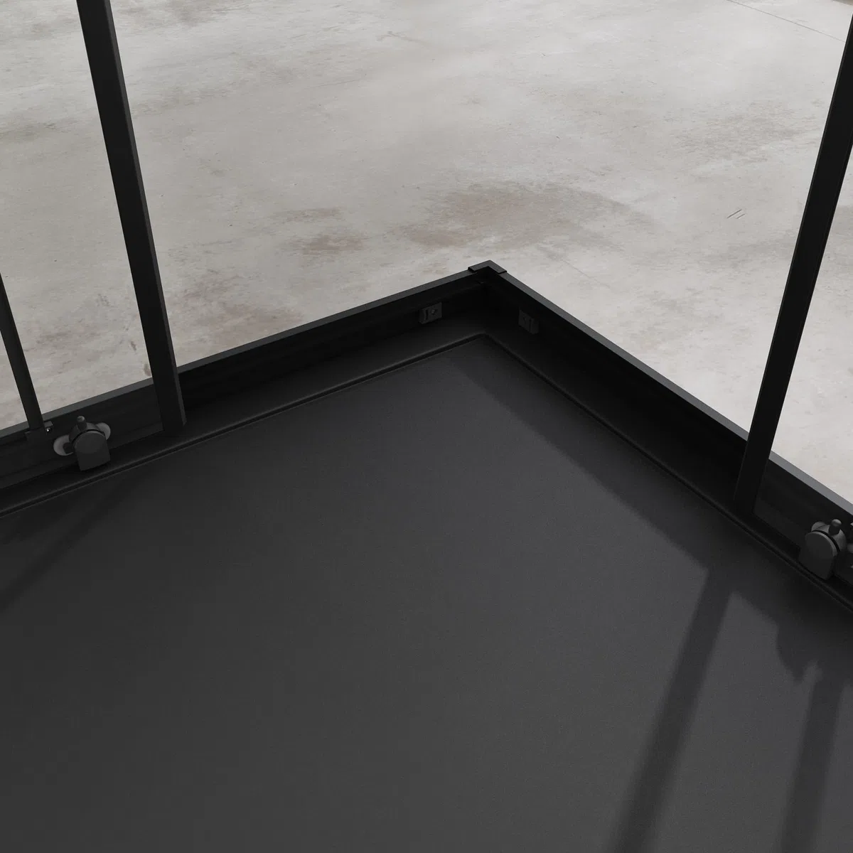 doporro Cabine de Douche en Angle 90x90cm Portes Coulissantes | Paroi de Douche Hauteur de 190cm, Verre de Sécurité Transparent, Profilé Noir, Montage Réversible, Ravenna16K-Plus
