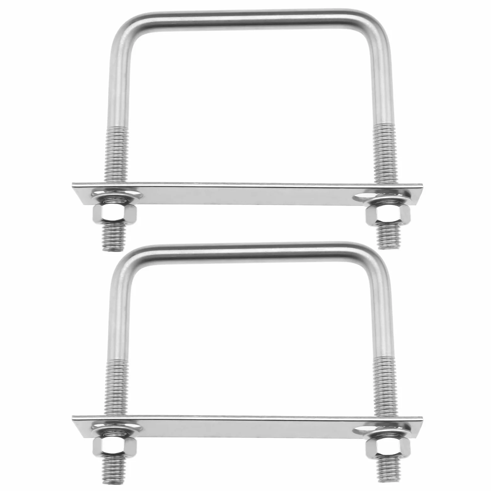 SG Store 2pcs Boulons en U Carrés M10 Filetage 100mm Largeur Intérieure 100mm Longueur Boulon de Aerrage en Forme de U en Acier Inoxydable 304 Écrous et Plaques pour Véhicules Pipelines Bâtiments